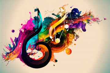 Musical notes expression colorful and vibrant illustration