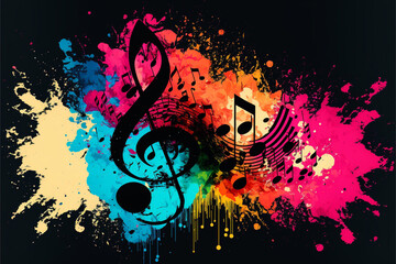 Musical notes expression colorful and vibrant illustration