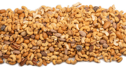 A group of almonds, pistachios, walnuts, macadamia, cashews.