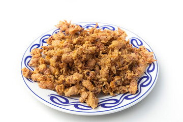 A plate of Puntillitas or little squids, typical food in Spain.