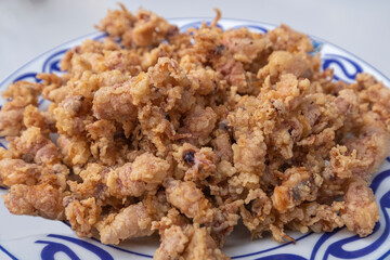 A plate of Puntillitas or little squids, typical food in Spain.