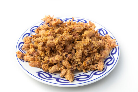 A plate of Puntillitas or little squids, typical food in Spain.