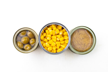 Cans with preserved cooking ingredients