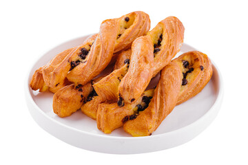 Baking sticks on white round plate