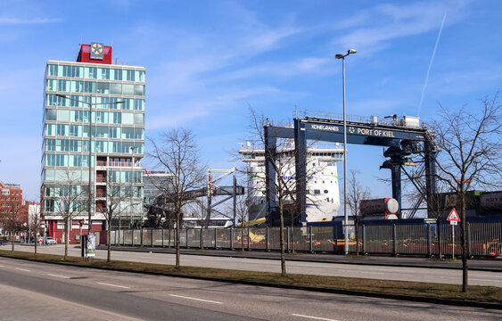Kiel, Germany - 27.December 2022: The MS Stena Scandinavica ferry boat docked in the port of Kiel.