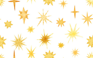 endless pattern with golden stars, cute childish wallpaper