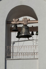 Obraz premium Big bells on a white wall