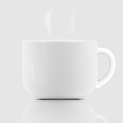 white coffee cup with smoke