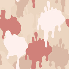 Comic dripping blots background in pop art, graffiti style. Funky paint drips, stains, drops seamless pattern.