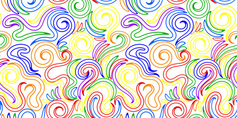 Colored twisted vector seamless fantasy pattern