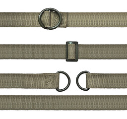 Seamless Set of khaki straps Isolated on transparent background - 558114081