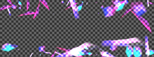 Blur Bokeh Background Transparent Vector. Confetti Starlight Template. Pink Digital Card. Multicolored Splash. Shimmer Technology Wallpaper.