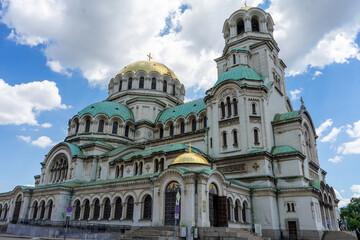 Fototapeta na wymiar The Sofia Alexander Nevsky Cathedral is a cathedral in Sofia, the capital of Bulgaria.