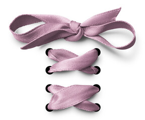 Satin Shoe Lace with Transparent Background - 558114479