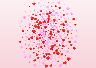 Fond Heart Background Pink Vector. Birthday Illustration Confetti. Violet Happy Frame. Pinkish Heart Blank Pattern. Lilac February Backdrop.