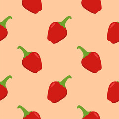 cherry pepper seamless pattern. chili seamless pattern flat design vector illustration
