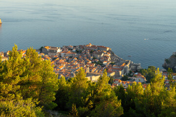 Naklejka premium Night view of Dubrovnik from Dubrava Observation Point
