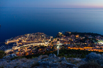 Night view of Dubrovnik from Dubrava Observation Point