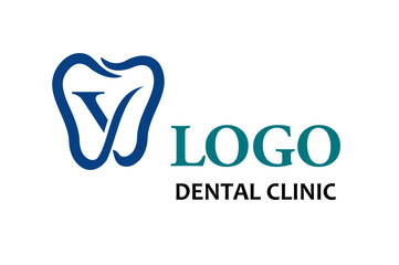 Initial Letter Y with Tooth Line Art Icon for Dental Health Care and Dental Clinic, Dentistry Business Logo Idea Template