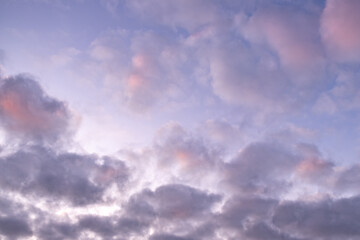Naklejka na ściany i meble abstract clouds with blue and a touch of pink 