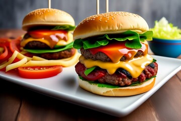 hamburger on a white background