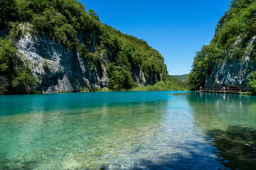 Fototapeta na wymiar Plitvice National Park, where the beautiful natural environment is well preserved