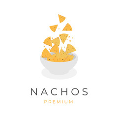 Illustration of Nachos Tortilla Chips in a Bowl