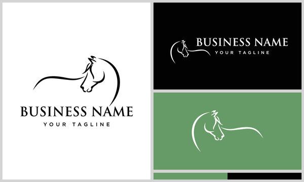 line art horse and man logo