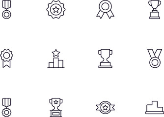 Award line icon on white background