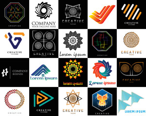 set logo design for company or business
