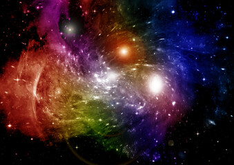 galaxy in a free space. 3D rendering