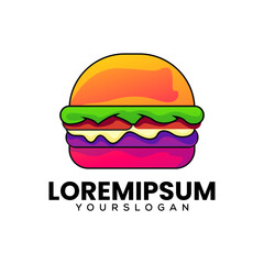 burger gradient logo design template