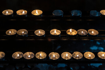 Candles in a church in Vienna, Austria