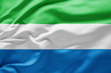Obraz premium Waving national flag of Sierra Leone