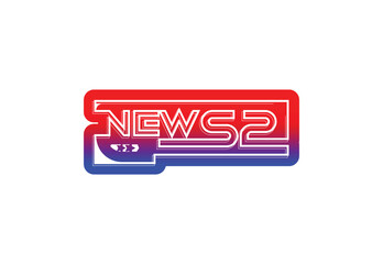 NEWS 2 letter logo and sticker design template