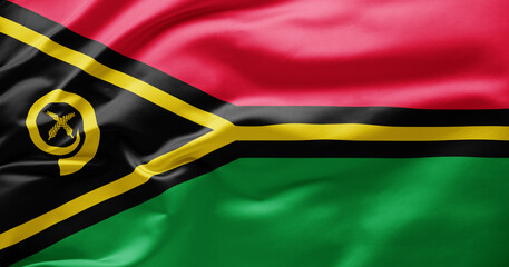  Waving national flag of Vanuatu