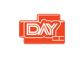 DAY letter logo and sticker design template