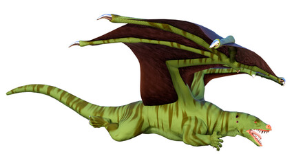 Fototapeta premium 3D Rendering Fairy Tale Dragon on White