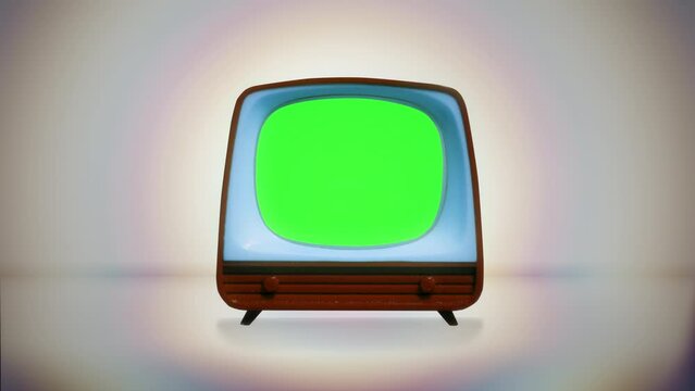 Retro Television Green Screen Zoom In Gradient Motion Background. Green screen retro television zoom in vintage style motion background