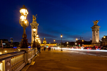 Fototapeta na wymiar Pont Alexandre III (Alexander the third bridge) over river Seine in Paris