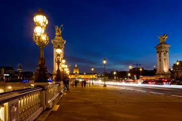 Photo sur Plexiglas Pont Alexandre III Pont Alexandre III (Alexander the third bridge) over river Seine in Paris