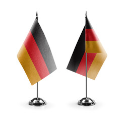 Small national flags of the Germany on a white background