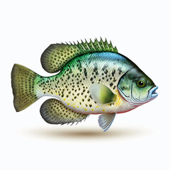 Fototapeta premium Crappie fish, a North American freshwater fish, is usually caught in the United States. Generative AI.