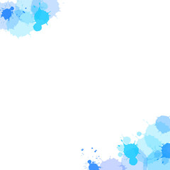 Blue tone color ink drop on white background with blank space