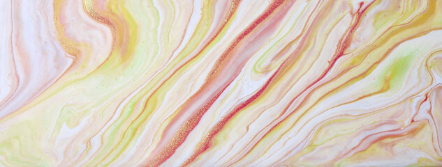 Abstract fluid art background beige and golden colors. Liquid marble.