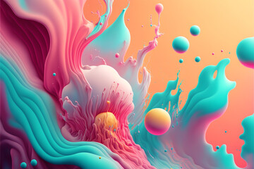 pastel colors abstract fluid drops background