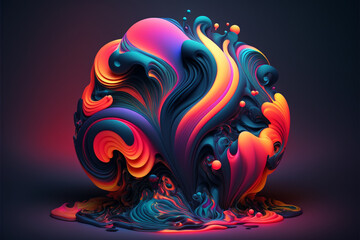 glowing colorful abstract wavy fluid background