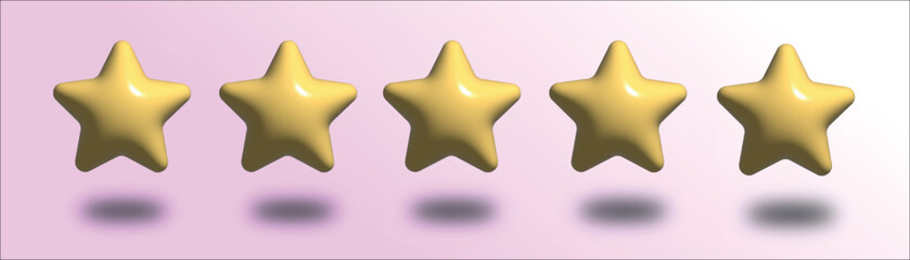 5 star rating. review icon. tone rating. best review. 3D vector illustration. EPS10