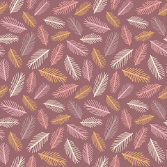 Fall leaves pattern background. Vector Autumn leaf seamless repeat. 