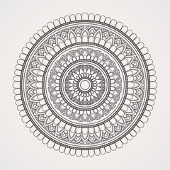 Flower-shaped mandala with many graceful petals